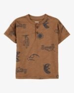 Toddler Desert Print Henley - Brown
