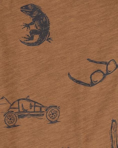 Toddler Desert Print Henley - Brown - Image 2